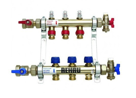 Коллектор отопления 10 контуров размеры